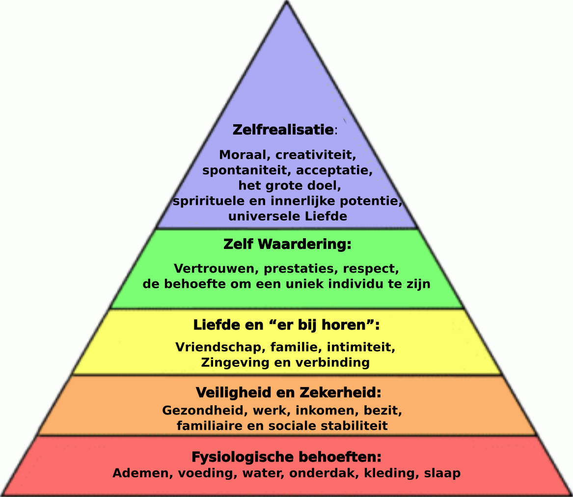 De Piramide Van Maslow En De Zes Niveaus Van Behoeften